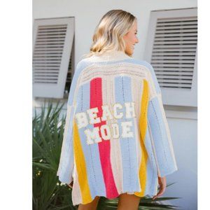 Judith March BEACH MODE IN PRIMARIES KNIT CARDIGAN